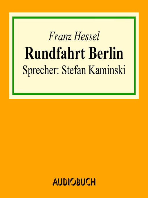 Title details for Rundfahrt Berlin by Franz Hessel - Available